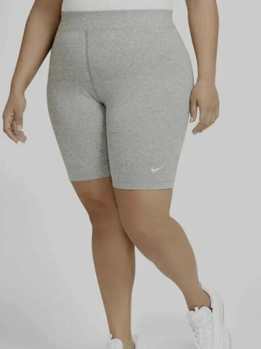 NIKE Women NSW Essential Mid Rise Bike Shorts Grey DC6949 063 - Plus Size 2X